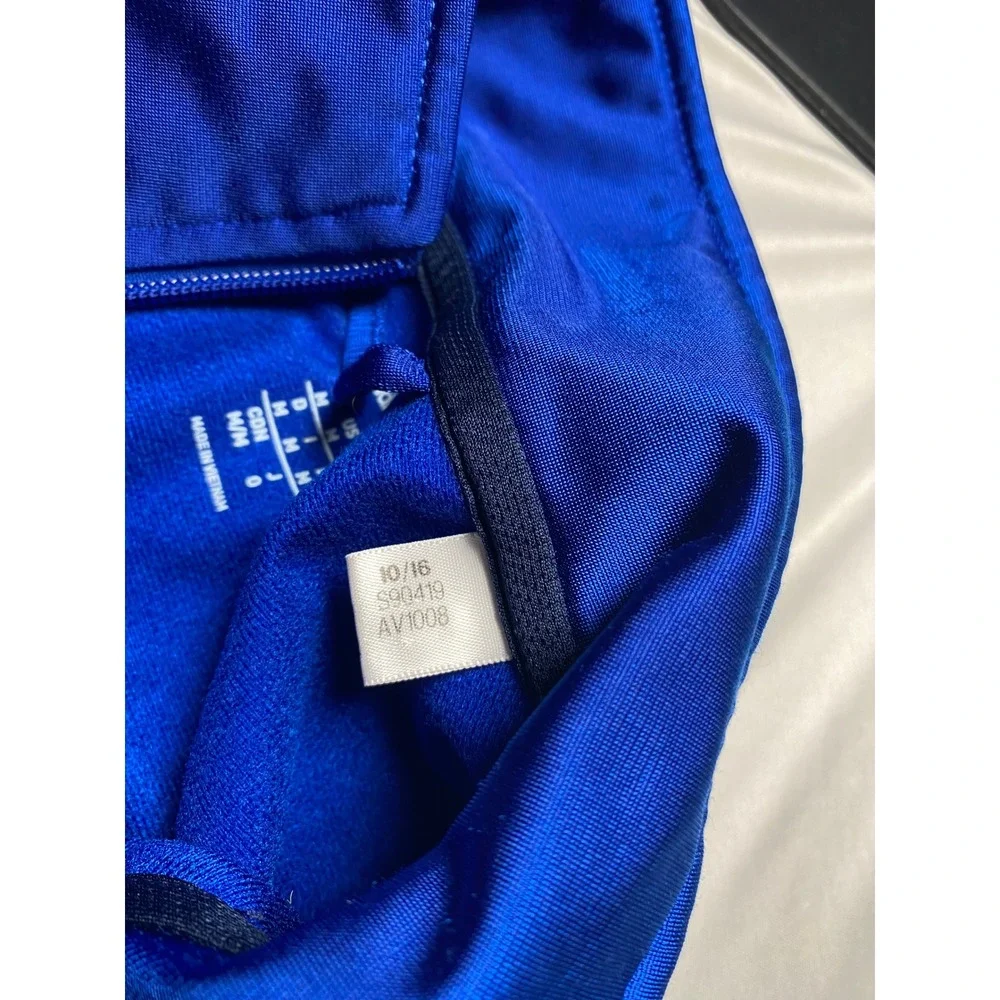Adidas Mens Blue Three Stripe Full Zip Track Jacket S90419 Size Medium